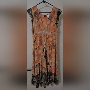 Cap sleeve lightweight dress, Peach colored, XL